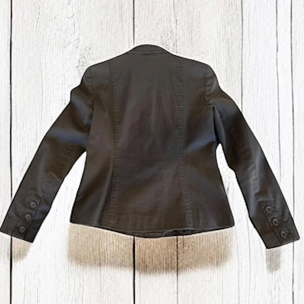 Armani Exchange Women’s Black Double Breasted Denim Blazer Jacket Size S - Picture 3 of 8